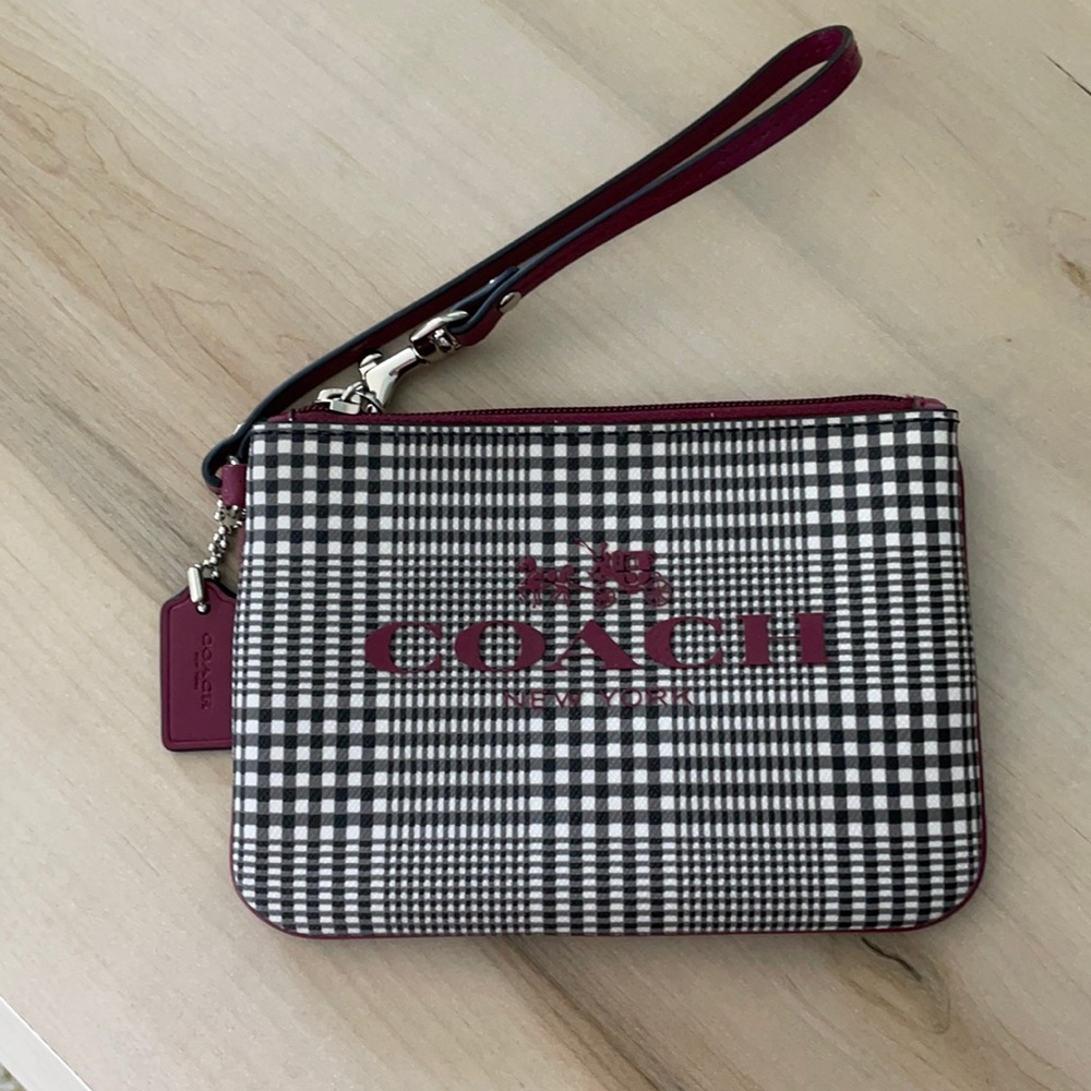 Coach Checkered Wristlet